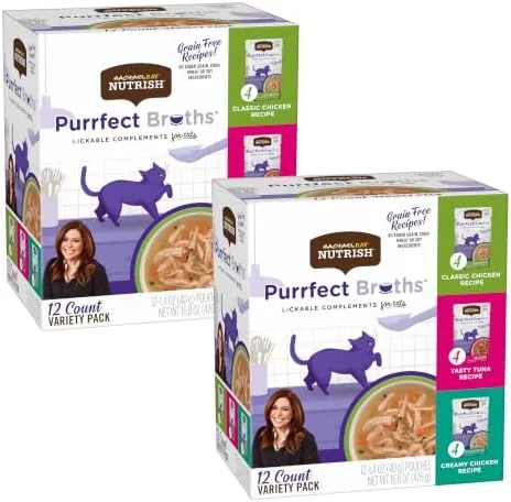 nutrish purrfect broths variety pack 14oz pouch 12 count rachael ray